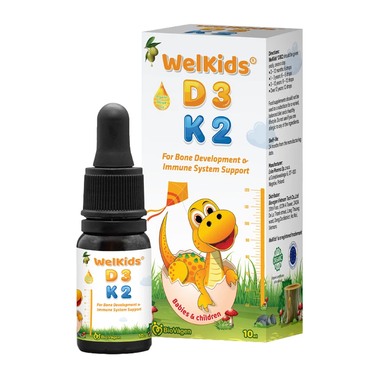 WelKids D3K2 - Bổ sung vitamin D3 K2 cho trẻ sơ sinh & trẻ nhỏ