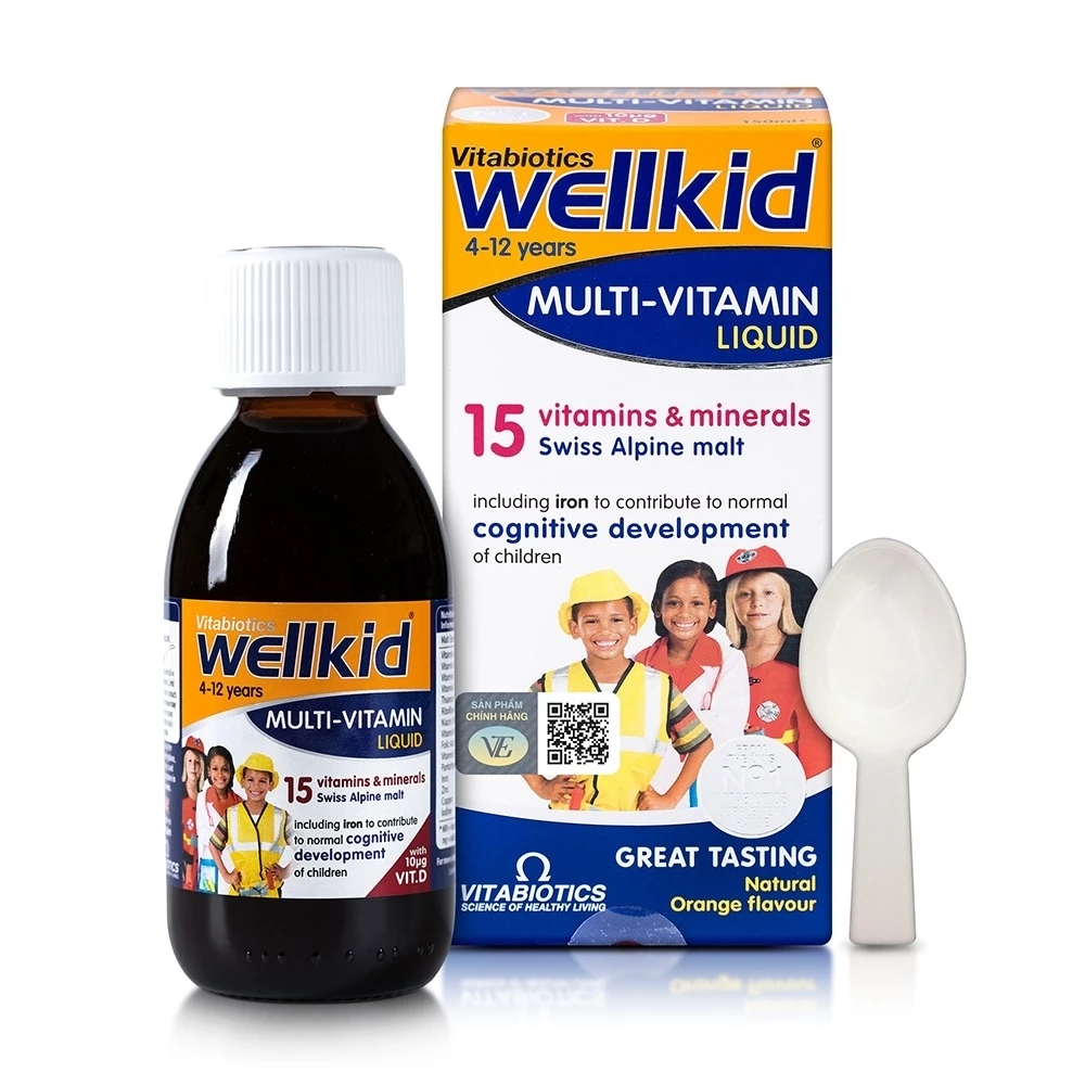 WellKid Multi-Vitamin Liquid Vitabiotics - Vitamin tổng hợp cho trẻ từ 4-12 tuổi