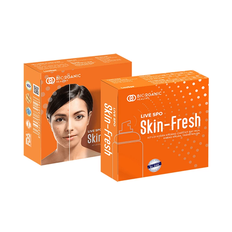 LiveSpo Skin Fresh - Xịt bào tử lợi khuẩn ngừa mụn, kháng khuẩn, giảm viêm
