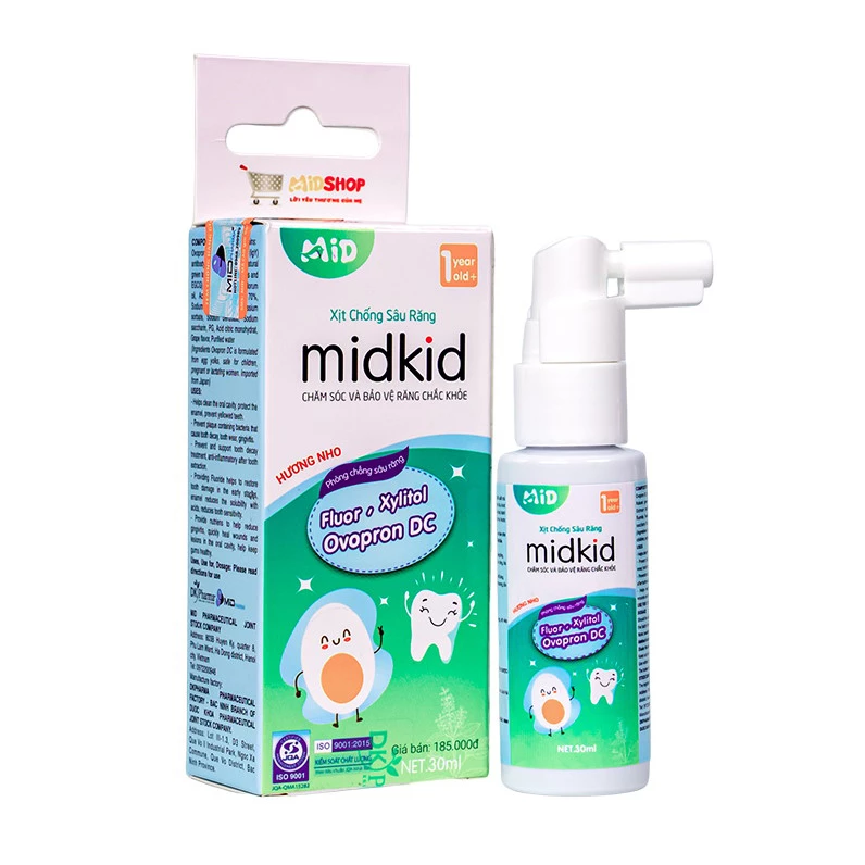 Xịt chống sâu răng Midkid - Ngăn ngừa sâu răng, viêm nướu