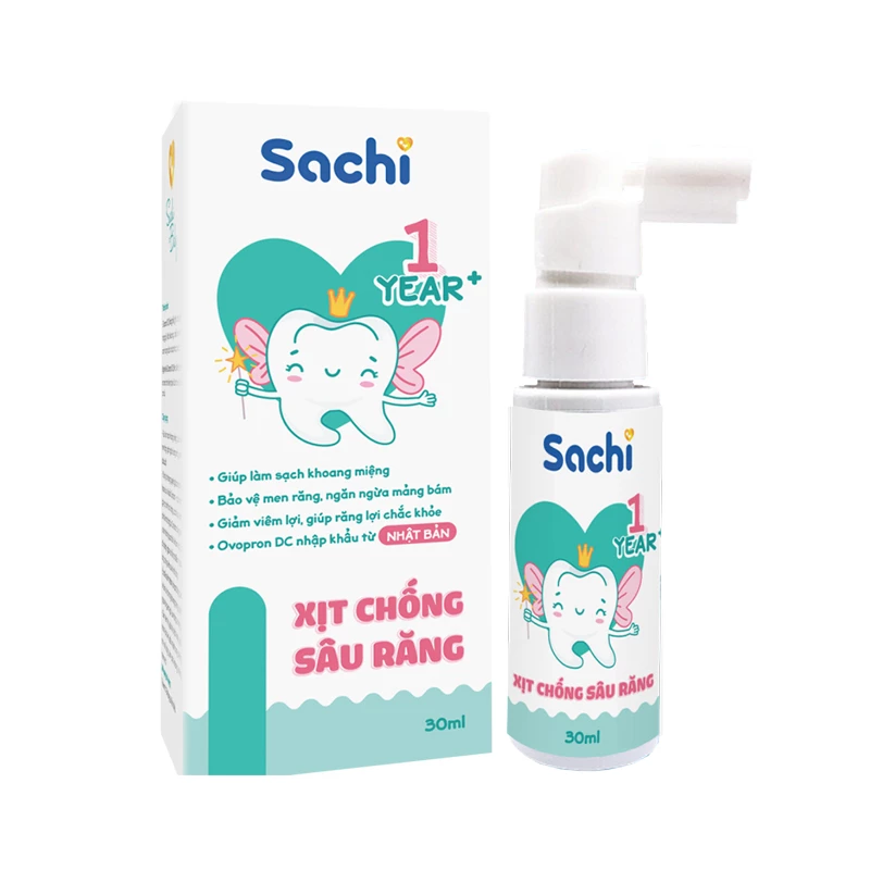 Xịt chống sâu răng Sachi - Hỗ trợ phòng ngừa sâu răng cho trẻ từ 1 tuổi trở lên