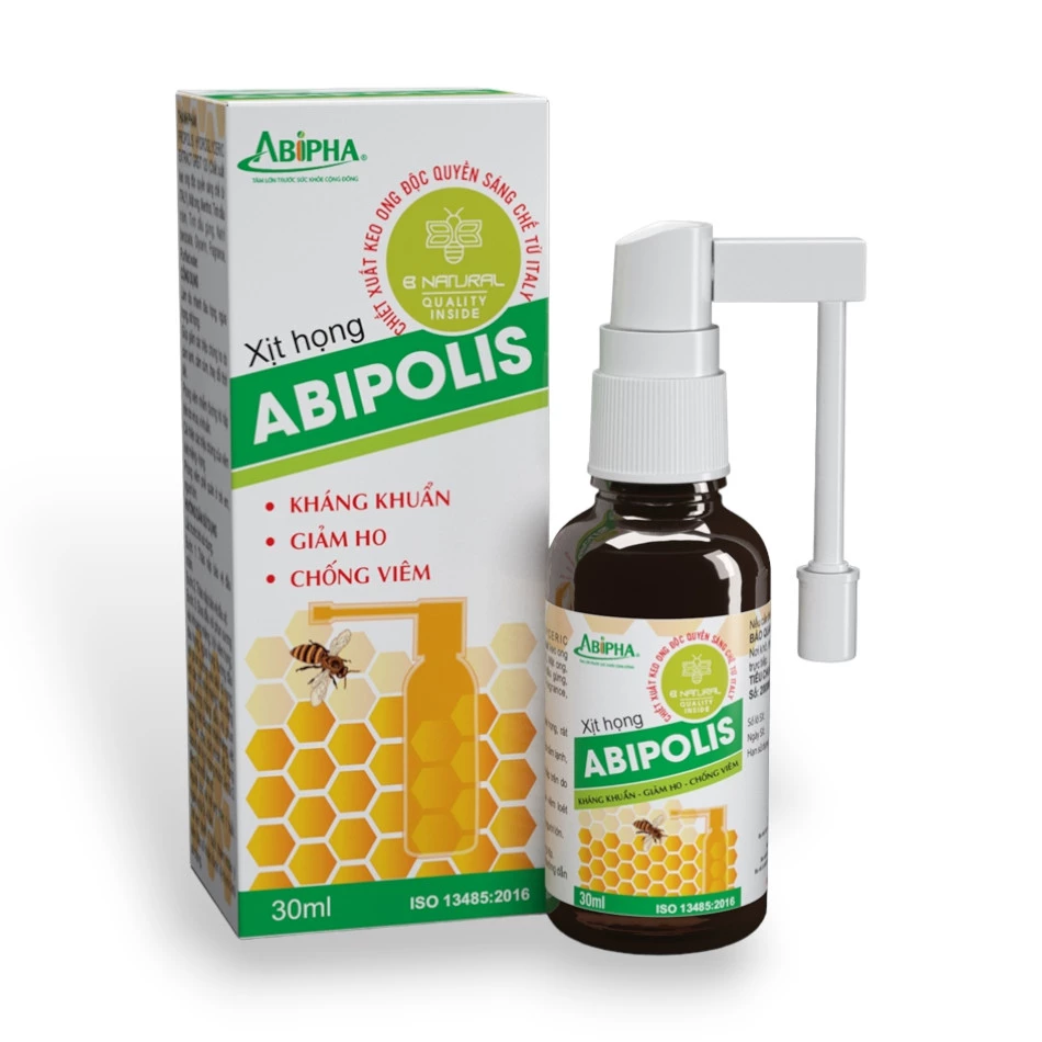 Xịt họng Abipolis - Làm dịu nhanh đau họng, ngứa họng, rát họng