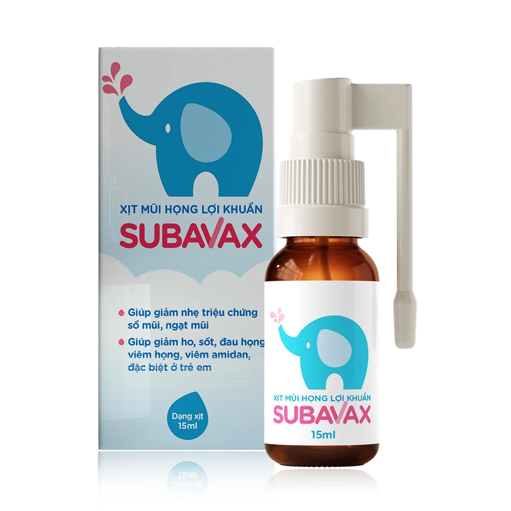 Xịt mũi họng lợi khuẩn Subavax - Giúp giảm ho, đau họng, sổ mũi, nghẹt mũi