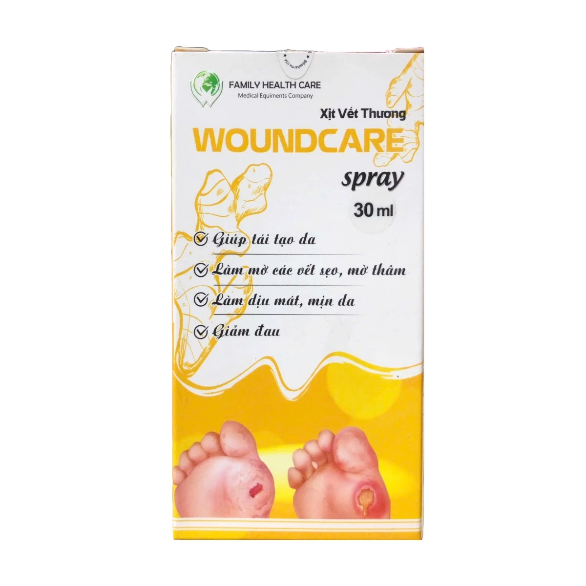 Xịt vết thương Woundcare Spray - Giúp giảm đau, tái tạo da, mờ sẹo